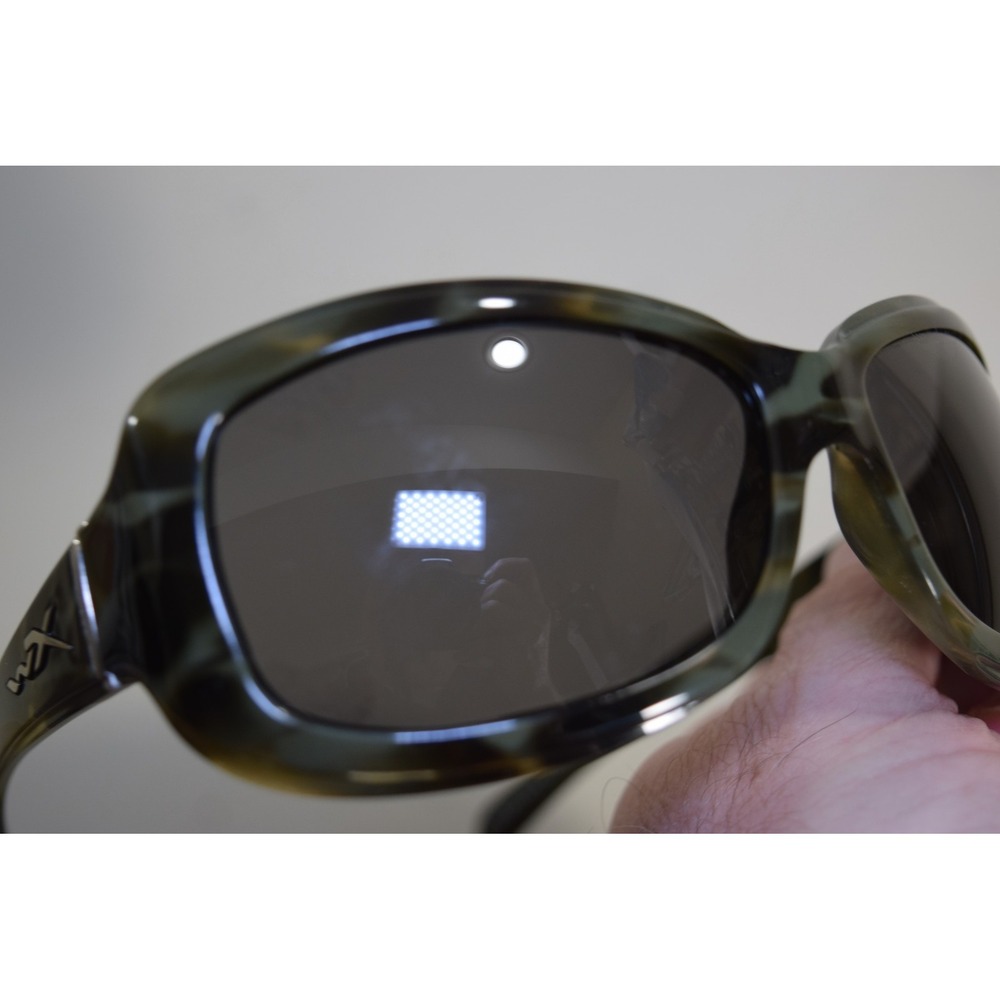 Wiley X DALILA Green Tortoise Wrap WOMENS Oversized Sunglasses Frame Italy FLAW - Picture 14 of 16